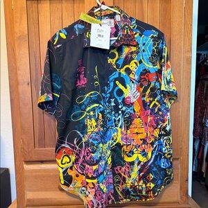 Robert Graham Mindscape Dark Multicolor Graphic Men's Shirt